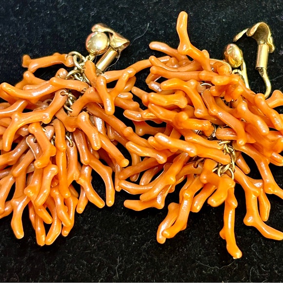 Navajo/Santo Domingo Vintage branch coral cluster Earrings.  12K GF - Picture 4 of 6